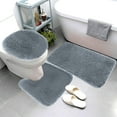 thumbnail image 5 of Kugisaki Flocked Toilet Rugs Set 3 Piece, Soft Comfortable Absorbent Non-Slip Washable Toilet Mats with an U-Shaped Toilet Rug, Multicolor Toilet Bathroom Floor Mat, 5 of 8