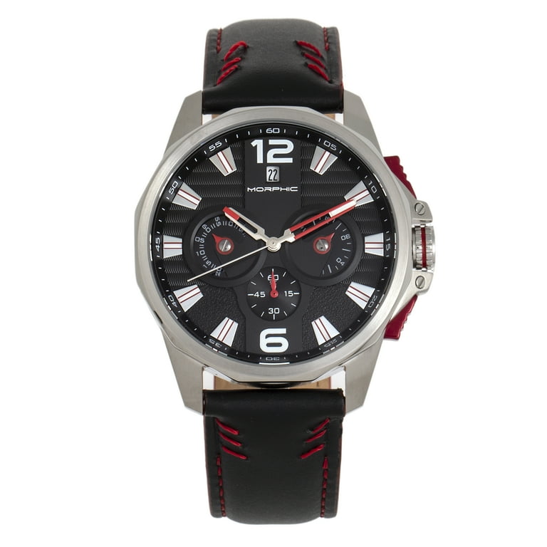 Morphic M82 Series Chronograph Leather Band Watch w Date Walmart