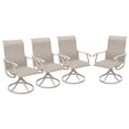 thumbnail image 2 of Vicllax Outdoor Dining Chair Patio Swivel Chairs Set of 2 Rocking Metal Textilene Fabric, Cream, 2 of 6