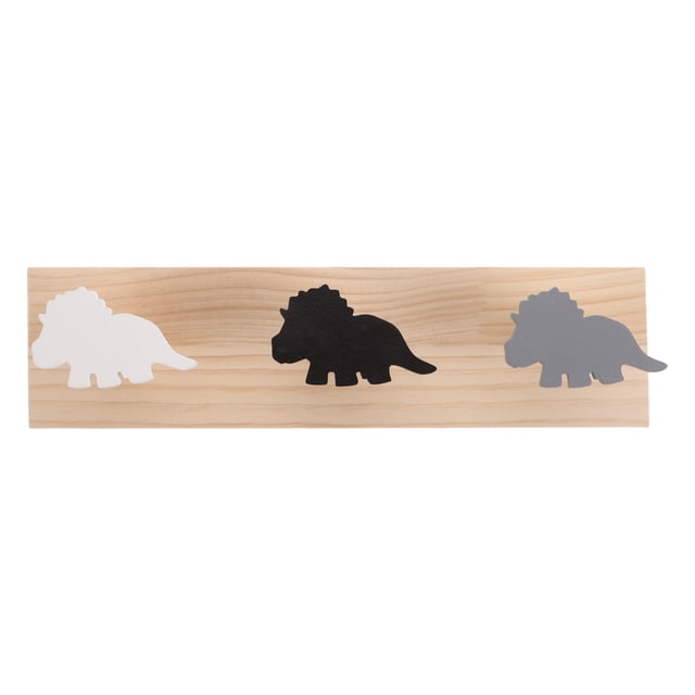 Ganchos de pared de dinosaurios para niños: perchero de madera para habitación de bebé, decoración de dormitorio para ropa, bolsos y toallas.