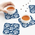thumbnail image 7 of Pofeuu Rose Flowers Print Leather Coasters Set of 6, Round Cups Mugs Mat Pad for Home Kitchen Heat Resistant Drink Coasters,Square, 7 of 7