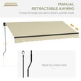 thumbnail image 3 of Outsunny&nbsp;12' x 10' Patio Retractable Awning Sunshade Shelter Beige & White, 3 of 9