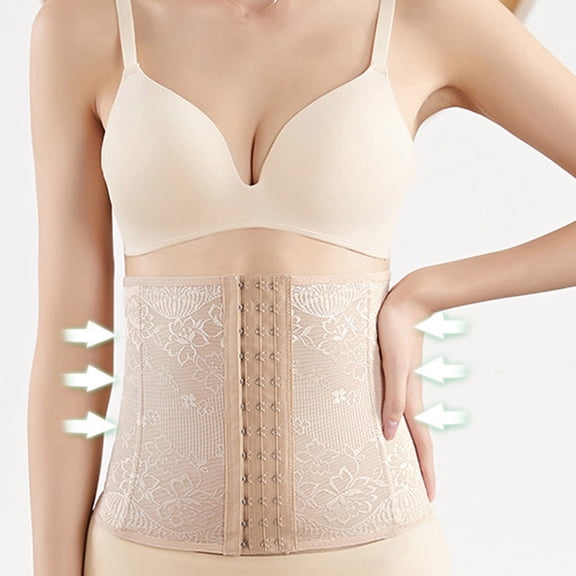 QSAWXQZ Women's Shapewear Waist Nipper Floral Jacquard Tummy Control Belly Belt Corset Top for Abdomen Shaping L
