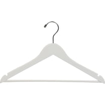 International Innovations White Wooden Suit Hangers with Bar (Box of 100)