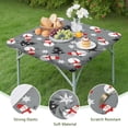 thumbnail image 4 of Gray Christmas Snowman Pattern Square Fitted Tablecloth with Elastic Edge,Square Table Cover,Washable Elastic Table Cover for Home Kitchen Party Decor 34"x34", 4 of 6