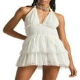 thumbnail image 1 of PENGXIANG Solid Color Sleeveless Off-Shoulder Dress for Women with Sling Design, 1 of 4