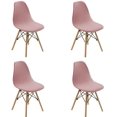 thumbnail image 1 of Pack Of 4 Dining Room Chair Slipcovers Fabric Shell Chair Covers Stretch Chair Protector Decor Slipcovers For Living Dining Room (Pink), 1 of 3