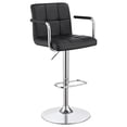 thumbnail image 3 of DeeHome Black and Chrome Adjustable Bar Stool with Arms, 3 of 9