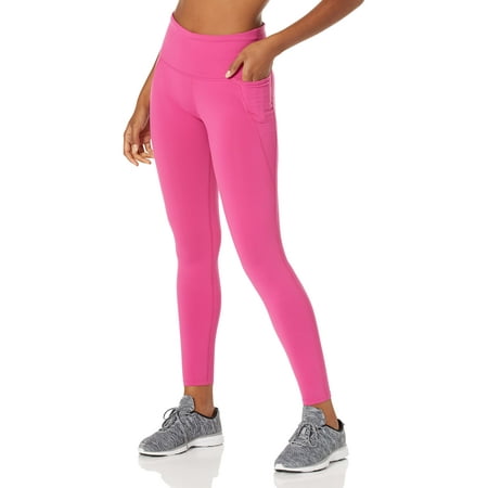 Reebok Women's Standard Lux High-Rise Leggings, Semi Proud Pink/Side Pocket, XX-Small Short