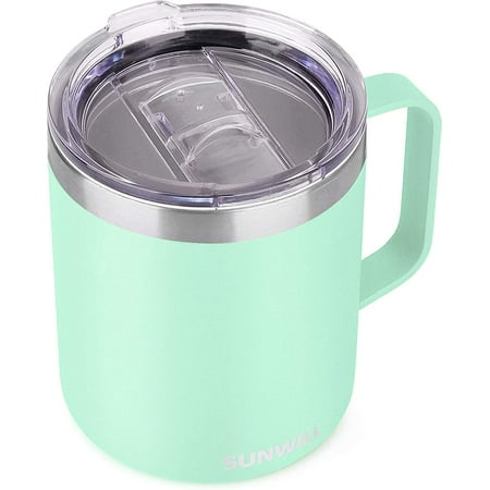 

14 oz Coffee Mug Vacuum Insulated Camping Mug with Lid Double Wall Stainless Steel Travel Tumbler Cup Coffee Thermos Outdoor light color