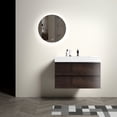 thumbnail image 2 of Bathroom Vanity 36" Walnut - Sink, Large Storage, Silent Operation, No Handle, Modern Style Silent, White Basin, 2 of 7