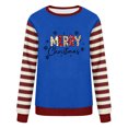 thumbnail image 2 of Christmas Sweatshirts for Women, Letter Print Striped Long Sleeve Crewneck Loose Fit, Fall Holiday Party Graphic Tops S-XXL, 2 of 6