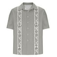 thumbnail image 4 of Men Cuban Guayabera Shirt Cotton Linen Short Sleeve Shirts Button-Up Casual Lightweight Summer Beach T Shirt, 4 of 4