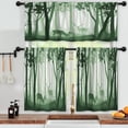 thumbnail image 3 of LALILO Kitchen Curtains and Valances Set of 3 36" Green Window Treatment Tiers for Window Decor, 3 of 5