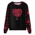 thumbnail image 5 of Qertyioot T-Shirt Graphique pour Femmes de la Saint-Valentin à Manches Longues, Blouse Ample Imprimée à la Mode, Col Rond, Hauts Décontractés, 5 of 5
