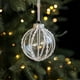 thumbnail image 1 of Bola de Plástico Transparente de 3,14 Pulgadas para Navidad, con Rayas Adhesivas Blancas y Perlas Colgantes, para Decoración de Árbol de Navidad., 1 of 6