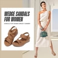 thumbnail image 3 of FAMITION Womens Wedge Sandals Open Toe Platform Sandals Comfort Hollow Out Summer Shoes, 3 of 6