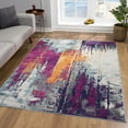 thumbnail image 1 of Rug Branch Zora 2' x 5' (2'3" x 5'1") Purple/Orange Abstract Indoor Doormat Rug, Contemporary, Medium Pile, Stain-Resistant Entry Carpet - Front Door, Mudroom, Hallway and Kitchen, 1 of 7