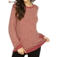 thumbnail image 3 of Spencer Women's Casual Loose Color Block Long Sleeve Sweatshirt Pullover Round Neck T Shirts Blouse Tops With Pockets "Pink,XL", 3 of 6