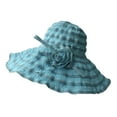 thumbnail image 3 of Qarigey Sombrero para el sol para mujer, ala ancha, gorra transpirable de verano, protección UV, sombrero de playa plegable Sombreros Cielo azul, 3 of 6