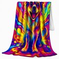 thumbnail image 2 of Vibrant Psychedelic Chihuahua Dog, Playful Pet Portrait Pattern, Warm Flannel Blanket for Living Room and Reading Nook, Dog Lovers Friendship Gift, Pet Lover Home Decor, 2 of 9