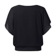 thumbnail image 3 of Womens Athletic Tops Shirts Fashion Tank O Neck Lace Sleeve Loose Womens Clothes,Black,L, 3 of 5