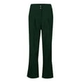 thumbnail image 4 of Women Spring And Autumn Solid Color Corduroy Double Button Semi Elastic Waist Straight Casual Pants Long Linen Pants Women Casual Summer Pants for Women Pant Suits for Women Business Casual Petite, 4 of 5