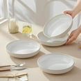 thumbnail image 2 of Pasta Bowls 48 Oz, 9.5 Inch Large Salad Bowls, Modern Relief Design Ceramic Serving Bowls, Wide and Shallow Plates Pasta Plates, Microwave & Dishwasher Safe, Set of 4, Series, 2 of 4