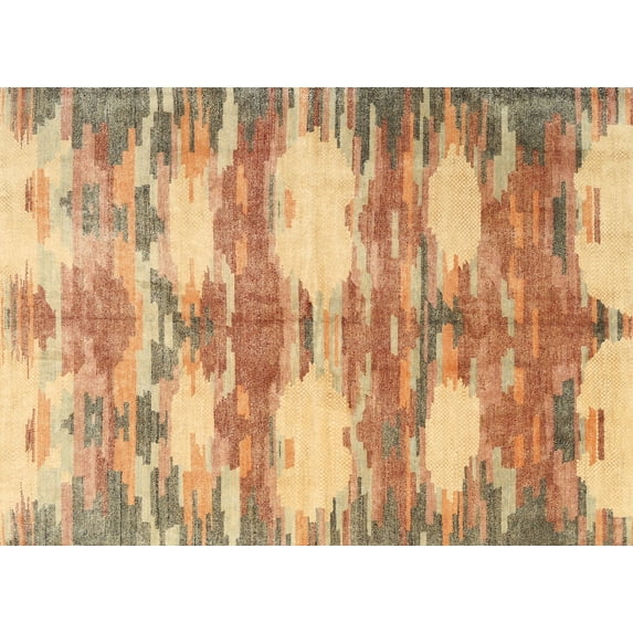 Ahgly Company Indoor Rectangle Contemporary Chocolate Brown Abstract Area Rugs, 4' x 6'