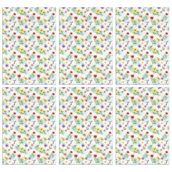 2 Pcs Pioneer Flower Floral Print Pattern Kitchen Towels, Funny Microfiber Dish Towel Set, 18" X 26" Tea Towels