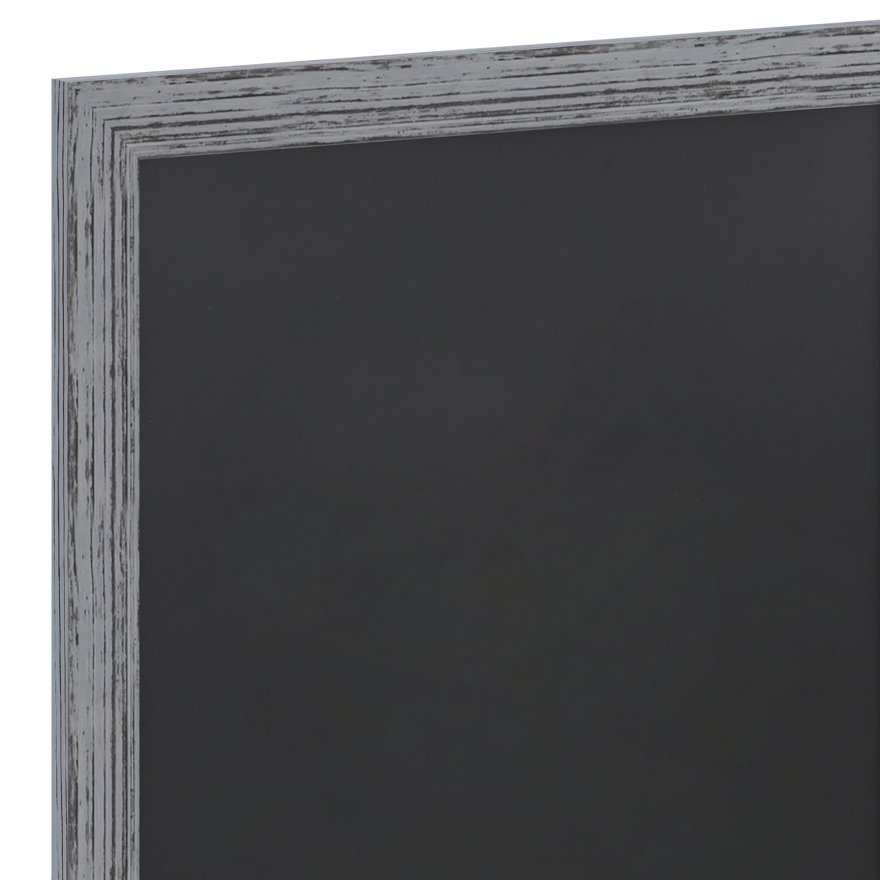 Flash Furniture Canterbury 24" x 36" Rustic Gray Wall Mount Magnetic Chalkboard Sign with Eraser, Hanging Wall Chalkboard Memo Board for Home, School, or Business