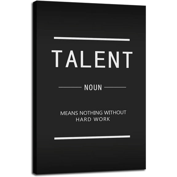 Talent Inspirational Painting Poster Canvas Wall Art Inspiring Entrepreneur Positive Quotes Picture Printing Artwork Office Classroom Living Room Wall Decoration Unframed Ready to Hang