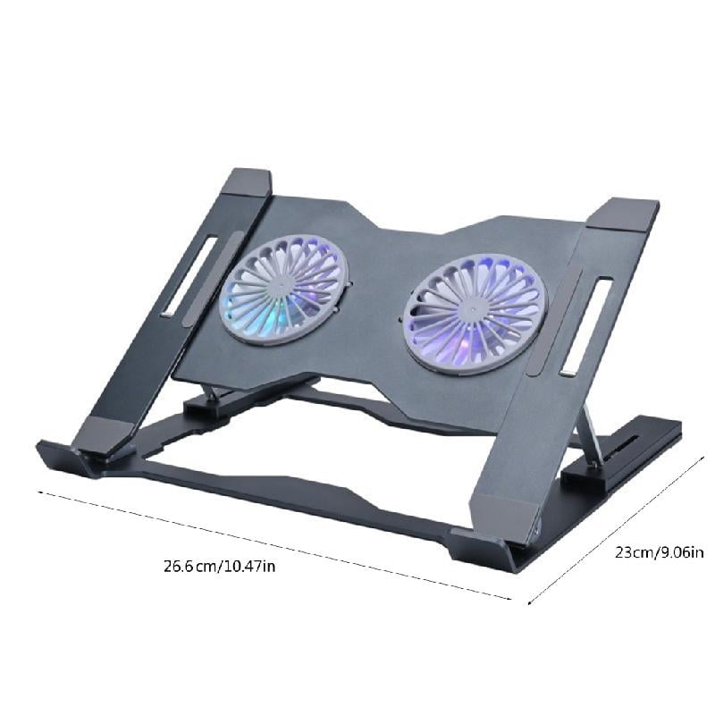 Yammee Adjustable Aluminum Laptop Stand With Cooling Fan and LED Lights For Gaming