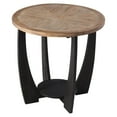 thumbnail image 1 of Open Box COZAYH Rustic Farmhouse Round End Table, Storage Shelf for Living Room, 1 of 12