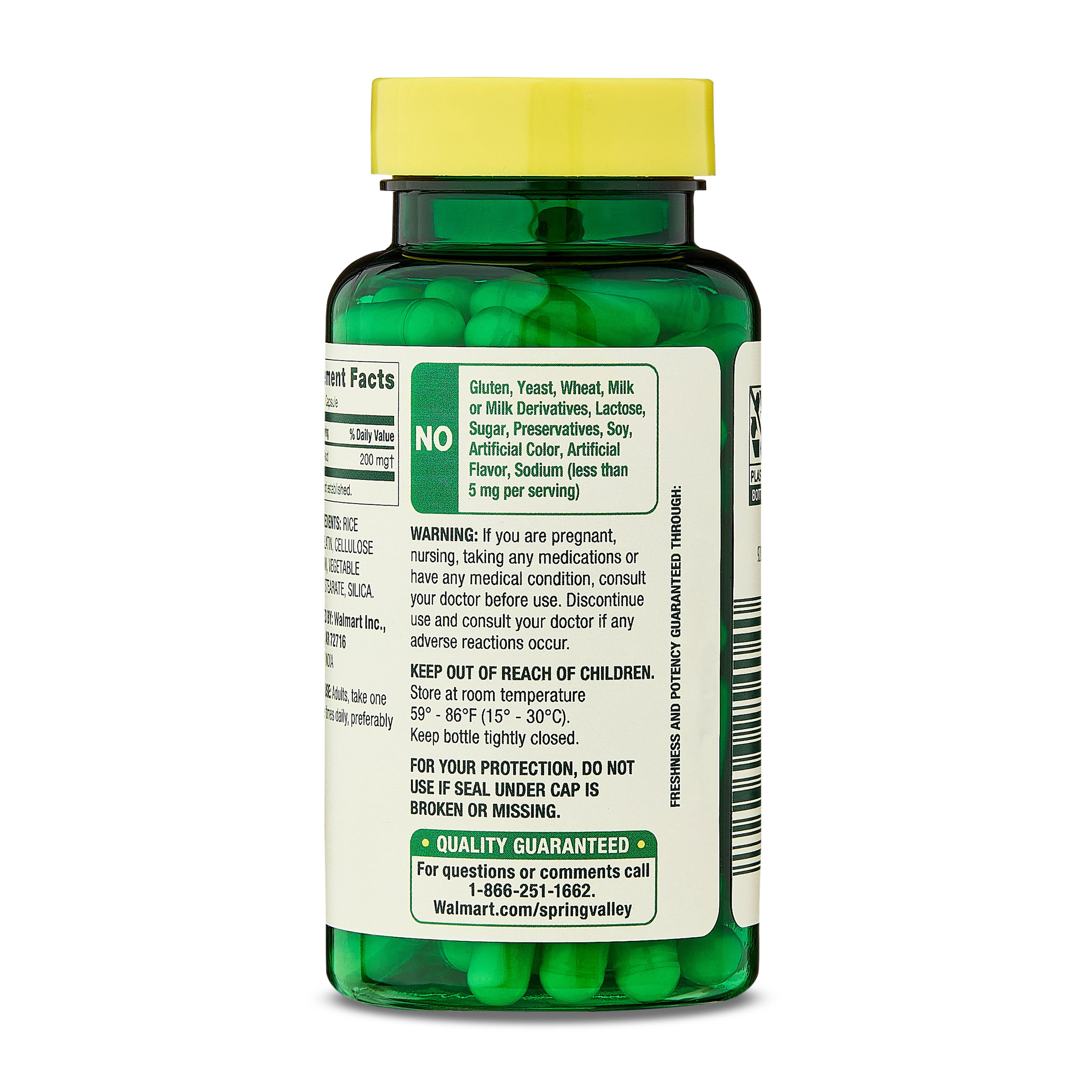 Spring Valley Alpha Lipoic Acid, Antioxidant Support, Dietary Supplement, 200mg Capsule, 100 Count