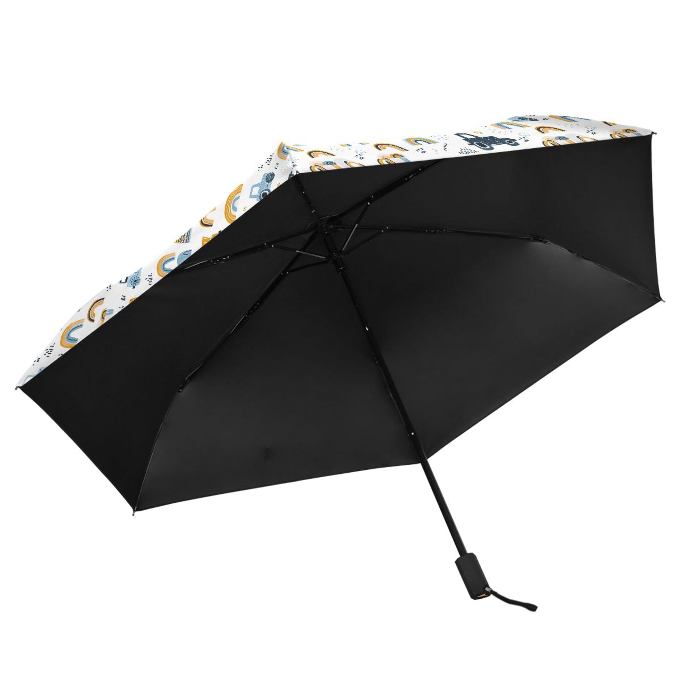 Car Bus Truck Rainbow Compact Sun Umbrella Windproof Travel Umbrellas for Rain Strong Portable UV Protection