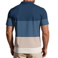 thumbnail image 5 of Homeyce Mens Polo Shirts Short Sleeve Collared Shirts Button Casual Lightweigt Fashion Work Polo Sweater Striped Color Block Pullover Shirts,Gray S, 5 of 5