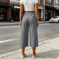 thumbnail image 6 of SwiftWear Women's Cotton Drawstring Capri Pants High Waisted Wide Leg Loose Fit Casual Summer Trousers with Side Pockets Elastic Back Waist for Beach Daily​, 6 of 8