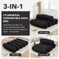 thumbnail image 6 of LEHZROAJ 3 in 1 Corduroy Bean Bag Chair with Pillow, Cozy Folding Sofa Bed for Adults Memory Foam Filled No Assembly for Living Room Bedroom,Black, 6 of 8