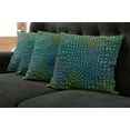 thumbnail image 5 of Ambesonne Animal Throw Pillow Cover 4 Pack, Alligator Skin, 20", Green Blue, 5 of 5