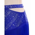 thumbnail image 3 of Aislor Women's Rhinestone Shiny Latin Dance Fringe Hem Salsa Tango Ballroom Performance Skirt Blue XL, 3 of 7