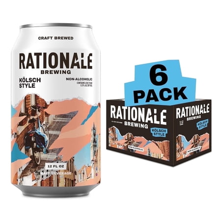 Rationale Brewing Kolsch Non-alcholic beer, 6 pack, 12 fl oz, Aluminum Cans, <0.5% ABV