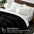 thumbnail image 6 of Bare Home Shaggy Faux Fur Duvet Cover - Ultra Soft - Fluffy Crystal Velvet - Queen, Black, 6 of 8