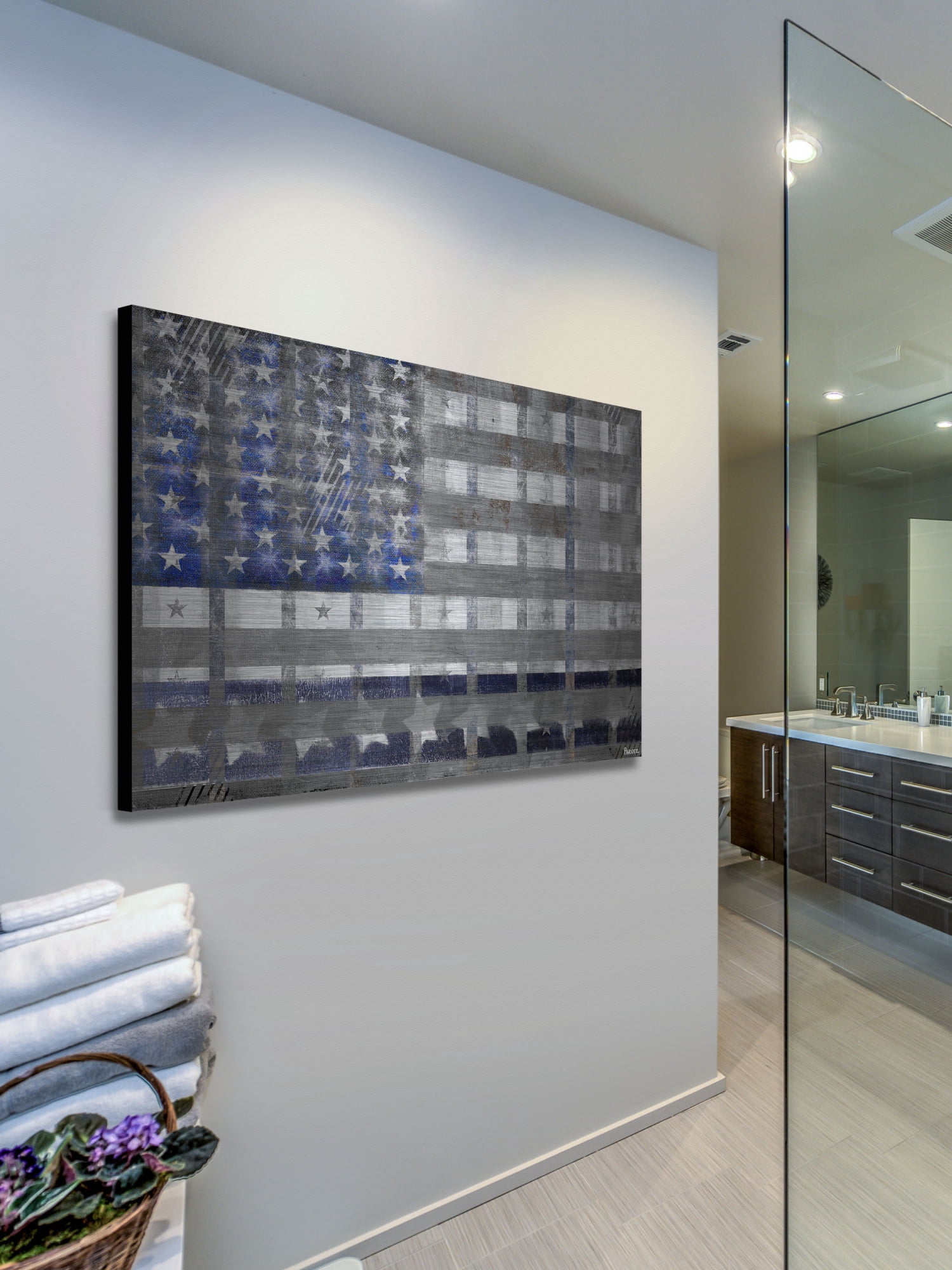Parvez Taj "Blue America" Print on Brushed Aluminum