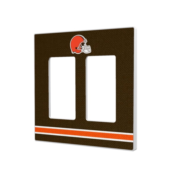 Cleveland Browns Stripe Double Rocker Light Switch Plate