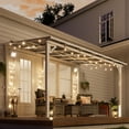 thumbnail image 2 of MEISSALIVVE 8' x 12' Hardtop Wall Mounted Gazebo Pergola, Lean-to Metal Awning with Sloped Roof, Outdoor Shelter for Patio, Deck, Backyard, White, 2 of 10