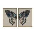 thumbnail image 5 of Kate and Laurel Sylvie Boho Butterfly Watercolor Diptych Neutral Linen Framed Canvas Wall Art Set by The Creative Bunch Studio, 2 Piece Set 28x38 Natural, 5 of 7