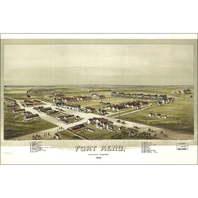 24"x36" Gallery Poster, map of Fort Reno, Oklahoma Territory 1891