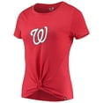 thumbnail image 2 of Women's New Era Red Washington Nationals 2-Hit Front Twist Burnout T-Shirt, 2 of 3