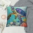 thumbnail image 2 of JEUXUS  Ocean Theme Nautical Decorative Pillow Covers, Sea Turtle Octopus Seahorse Whale Decorative Throw Pillows, Sea Beach Coastal Mediterranean Pillow Cases Home Decor for Sofa, 2 of 5